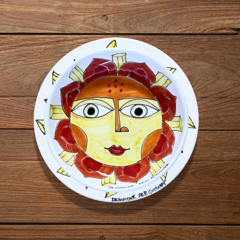 Sicilian handmade plate Plate De Simone for Giusina Sun of Pasta Sicilian handmade plate Plate De Simone for Giusina Sun of Pasta